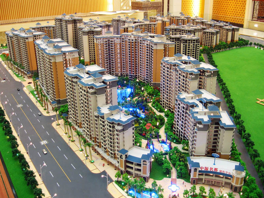 中国 携帯用建築モデル メーカー、ミニチュア不動産の建物のショーケース サプライヤー