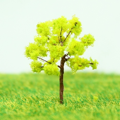 中国 プラスチック ミニチュア モデル木黄色緑道植栽ワイヤ ツリー 3.5 cm サプライヤー