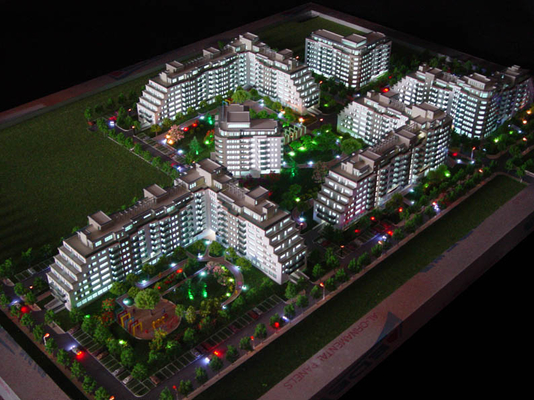 携帯用建築モデル メーカー、ミニチュア不動産の建物のショーケース サプライヤー